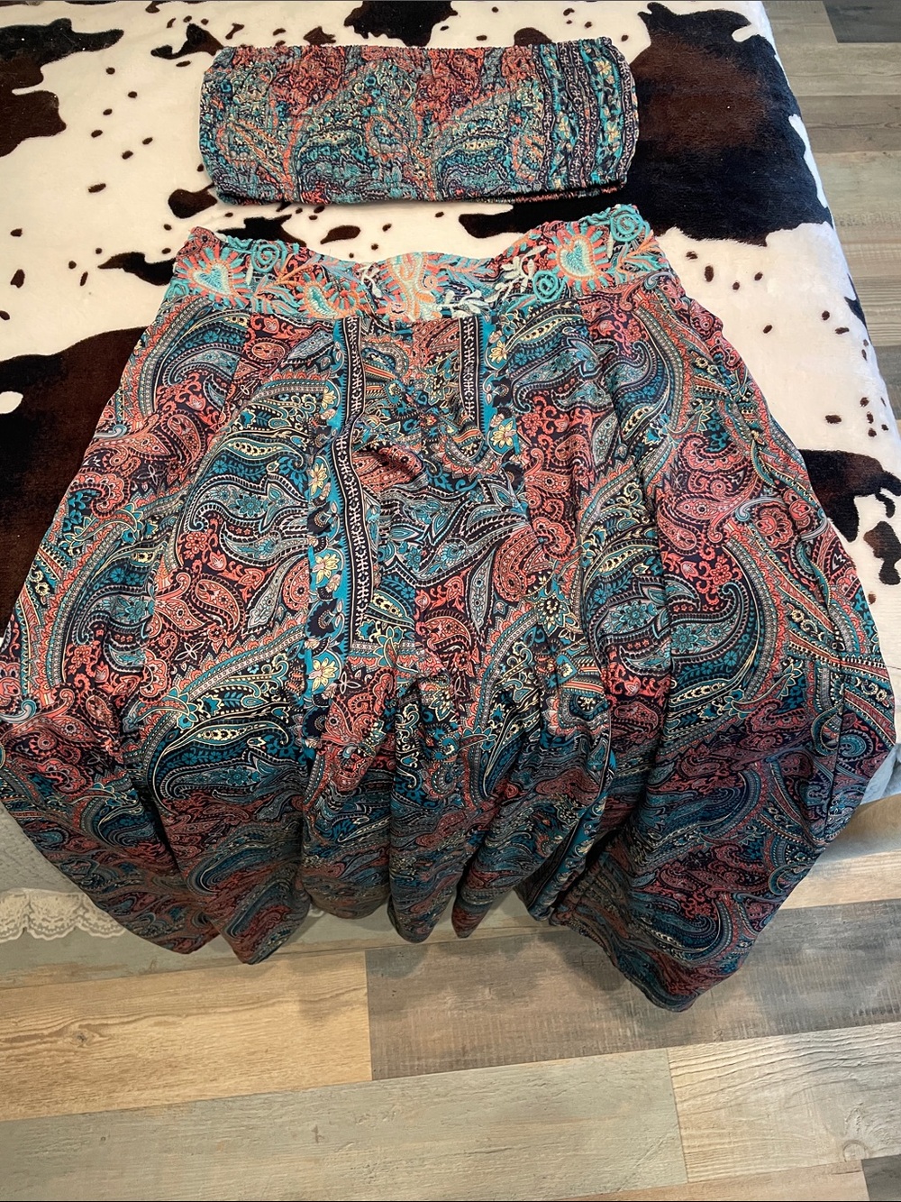 RAGA Teal & Coral Paisley Wide-Leg Jumpsuit